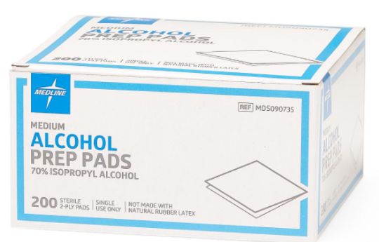 Box of 200 alcohol pads