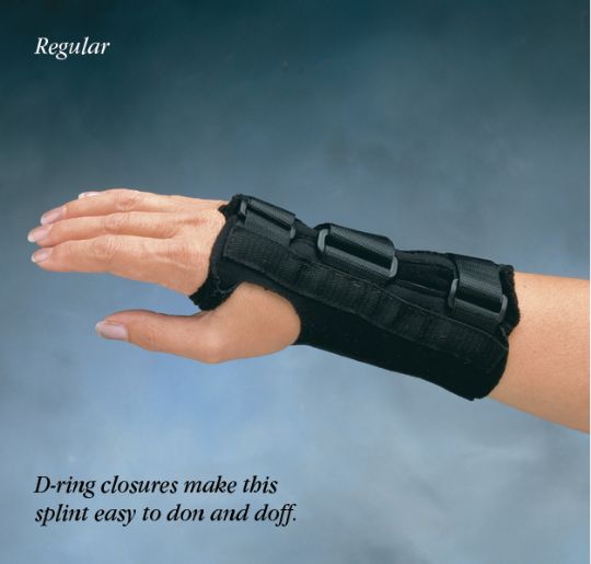 D-ring closure makes the orthosis quick and easy to put on and take off.