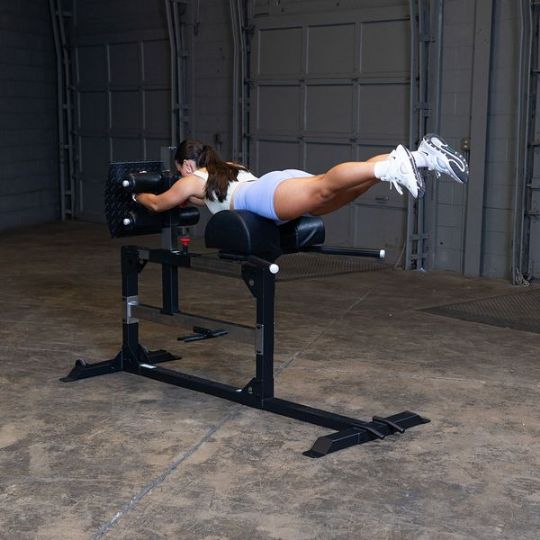 Isolates & strengthens lower back, abs, obliques, calves, glutes, and hamstrings