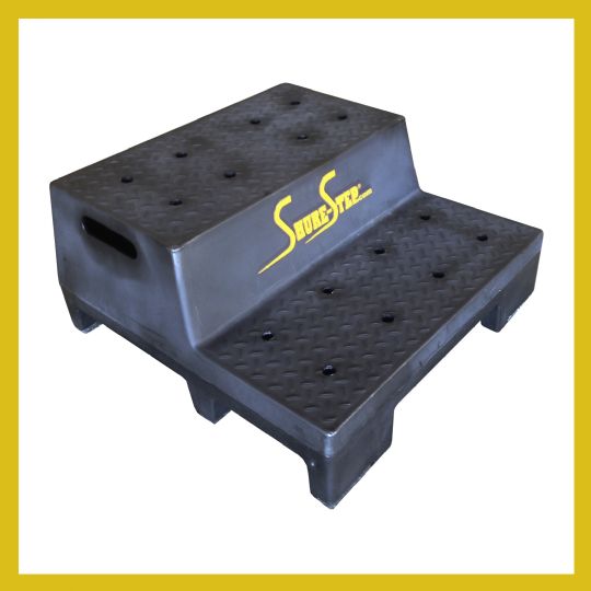 Bus Mechanic Step: Two-Step Step Stool (Shown in Black)
