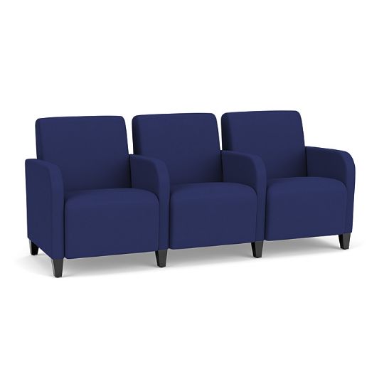 Siena 3-Seat Sofa by Lesro Black Legs and Cobalt Upholstery