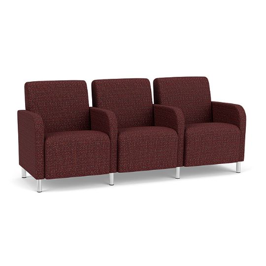 Siena 3-Seat Sofa by Lesro Steel Legs and Nebbiolo Upholstery