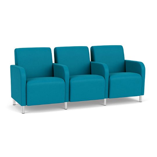 Siena 3-Seat Sofa by Lesro Steel Legs and Waterfall Upholstery