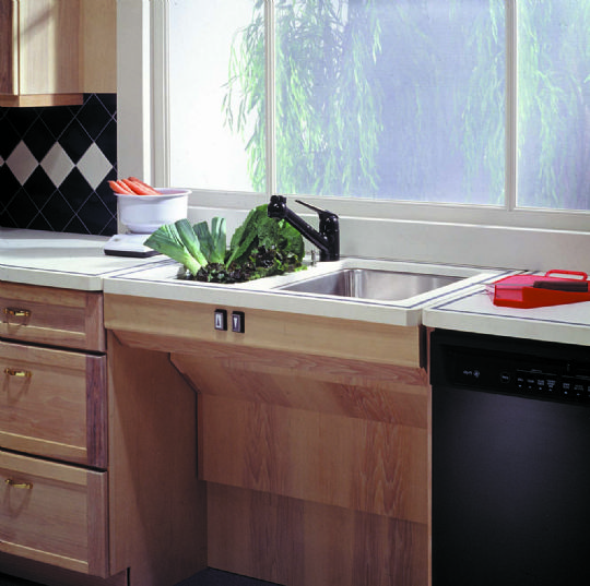 Height-Adjustable Sink Kit shown in the kitchen (sink not included)