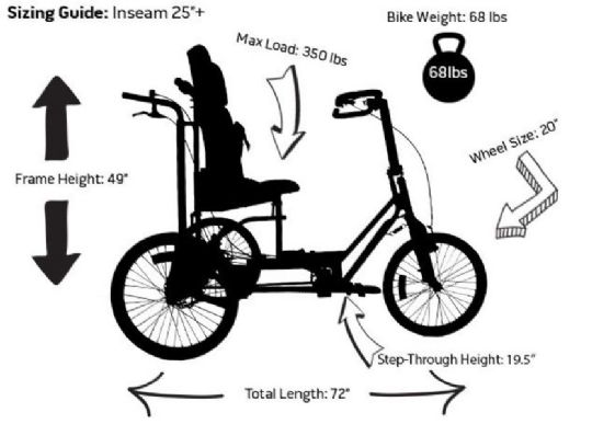Specifications of the AS 2600 Adventurer Adaptive Bike
