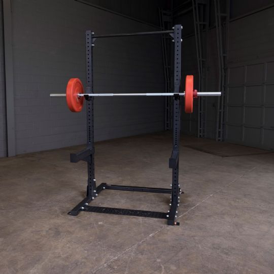 Extended half rack is great for storing extra weights
