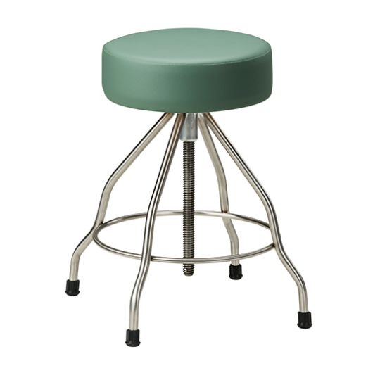 Stainless Steeel Stool with Rubber Feet and Padded Upholstered Top
