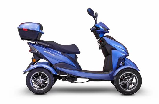 Side view for the scooter's blue version