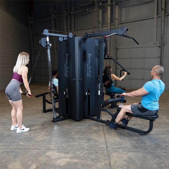 Body-Solid Pro Clubline S1000 Four-Stack Gym - Four independent stations allow up to four people to workout simultaneously