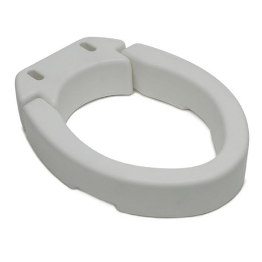 Hinged toilet seat riser for easy height boost and access