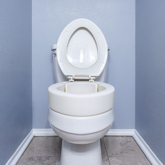 Toilet seat riser adds 3.5 in.  for enhanced accessibility