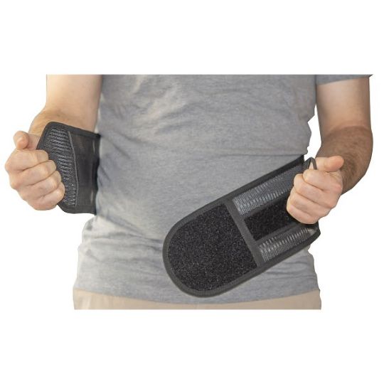 Easy-to-adjust lumbar support brace with secure Velcro straps