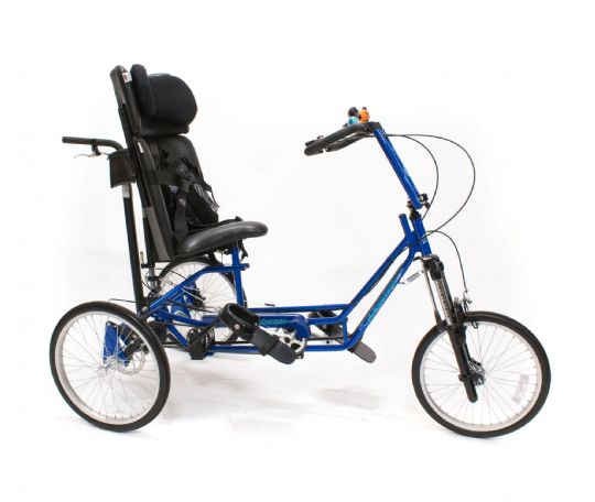 AS2000 Adventurer in Candy Blue with optional headrest attachment.