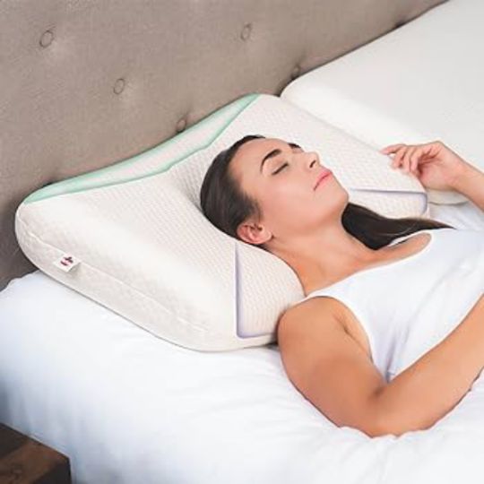 Tri-Core Ultimate Molded Foam Cervical Pillow picture shows the product in use