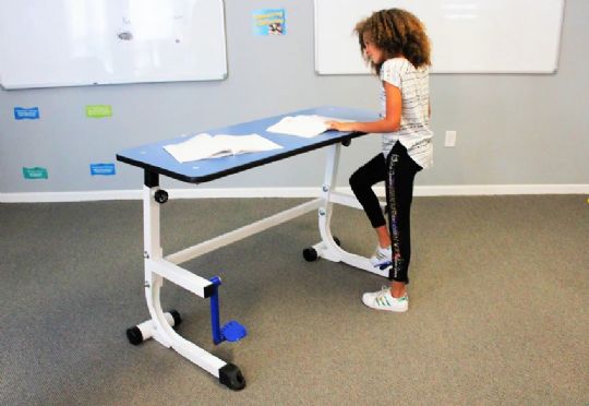 Two-Person Standing Fidget Desk Version - In use