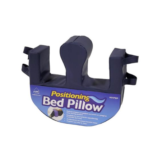 Positioning bed pillow designed for easy patient turning and support