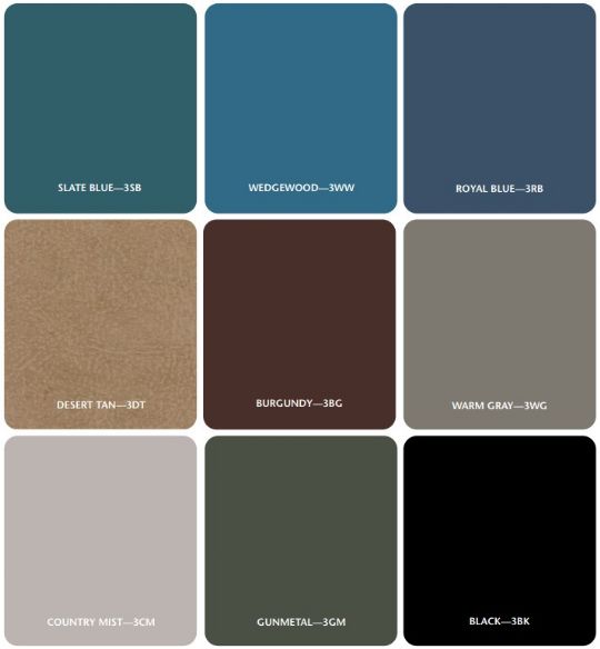 9 upholstery colors to choose from