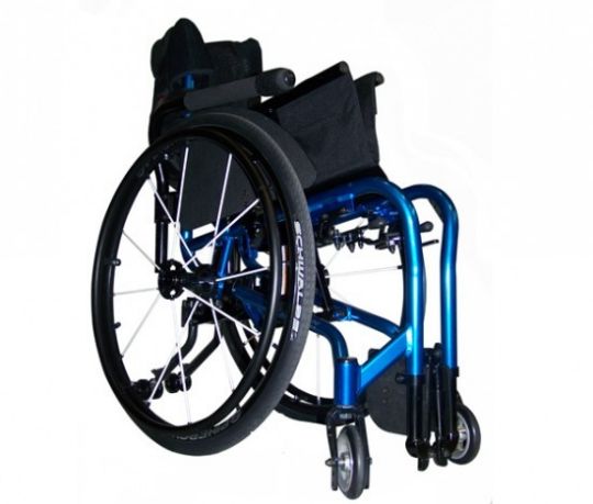 Verve Folding Wheelchair in the Folded Position