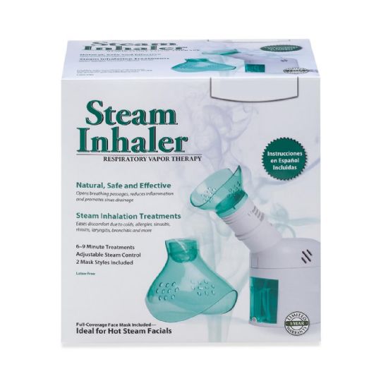 Steam Inhaler for respiratory therapy and facial steam treatments, featuring adjustable steam control and dual mask options