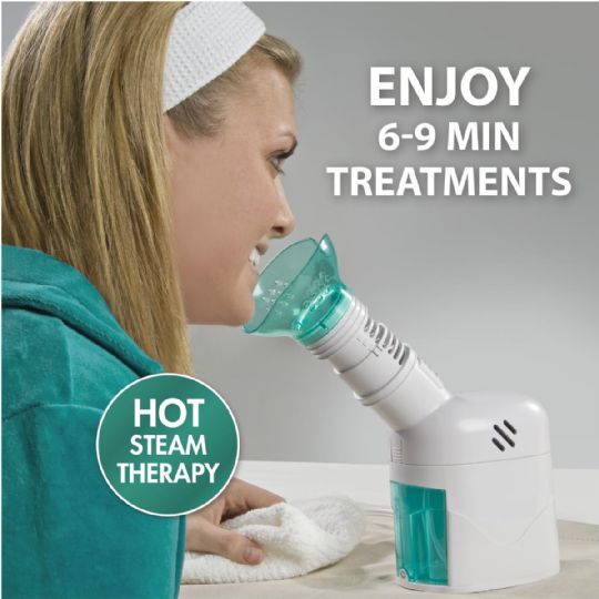 Experience soothing hot steam therapy with 6-9 minute treatments.