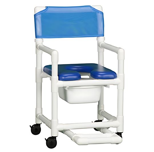 Standard Shower Chair with Footrest and Commode Pail
