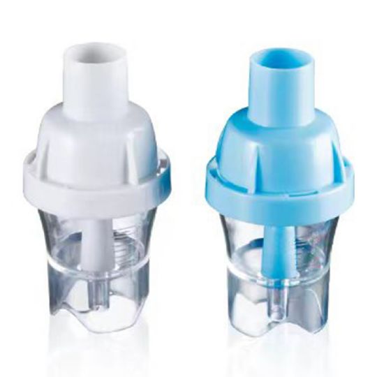 Nebulizer medicine cups in white and blue