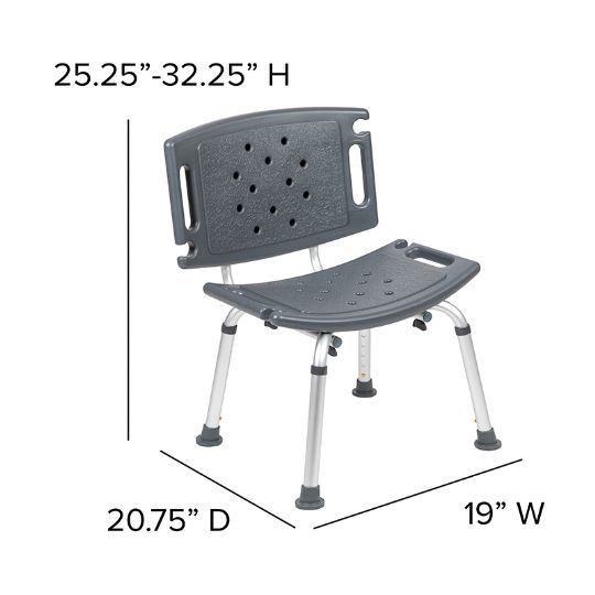 Measurements of stool with optional ultra-wide seat back