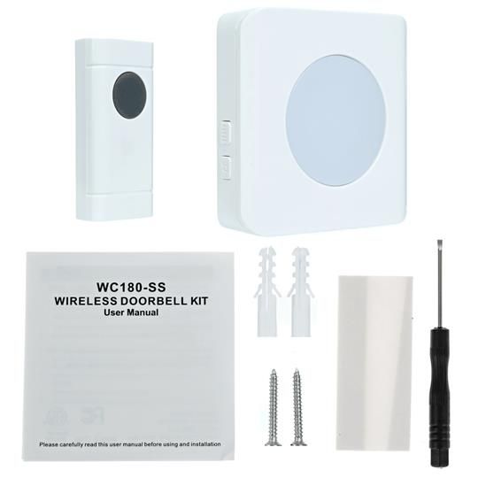 Safeguard Supply WC180-SS Wireless Flashing Strobe Doorbell Kit - Kit Components