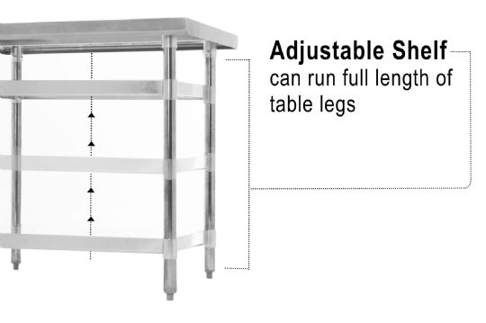 Stainless Steel Lab Table with Adjustable Shelf
