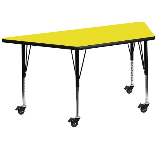 Flash Furniture Mobile 24''w X 48''l Rectangular Thermal Laminate Activity Table Standard Height Adjustable Legs