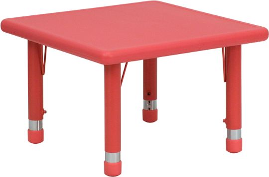 RED - Plastic Square 24 Preschool Activity Table