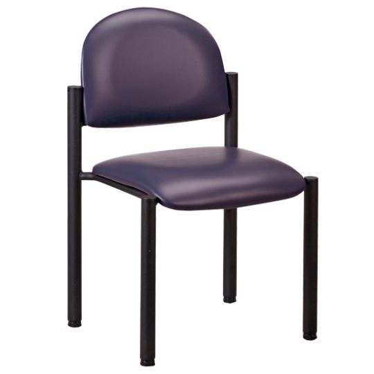 Armless Side Chair with steel frame and contoured vinyl upholstery