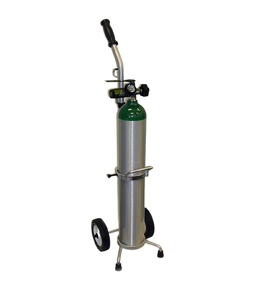 Oxygen Cylinder Kit on Cart - Fits Size E Cylinders - MRI Compatible