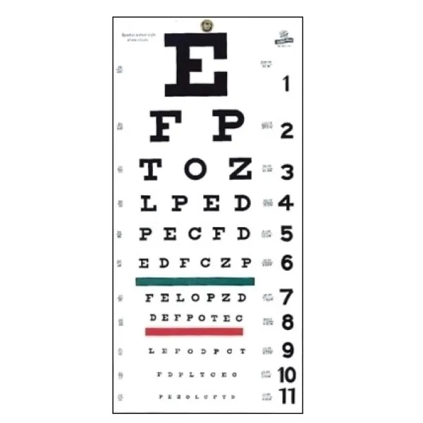 snellen non reflective eye exam chart set of 5