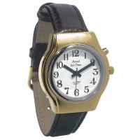 Mens Royal Tel-Time One Button Talking Watch with Leather Band