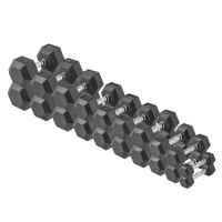 Hex Rubber Dumbbell Weight Set - 550 lbs.