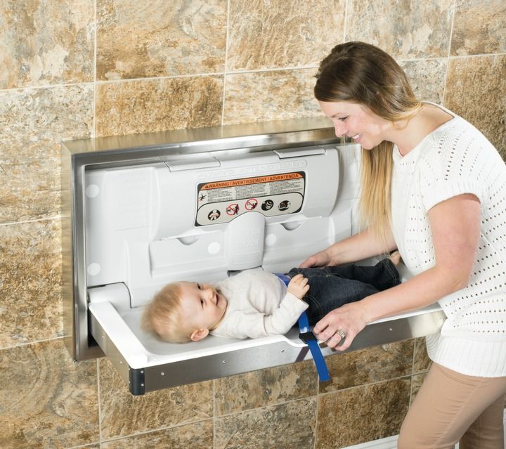 Baby Changer Commercial Heavy Duty Wall Mounted Horizontal Changing Station 