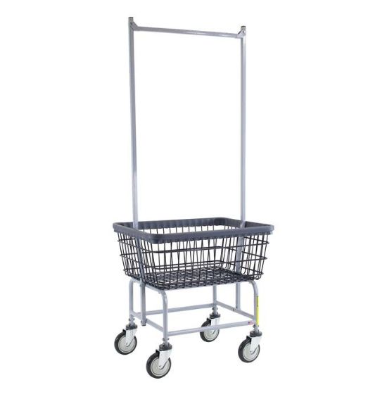 Standard Laundry Cart with Double Pole Rack