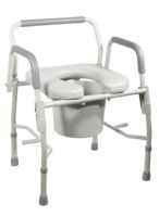 Drive Medical Knock-Down Deluxe Steel Drop-Arm Padded Commode
