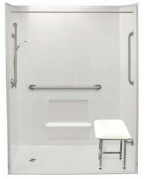 Five Piece 60 in. x 31 in. Wheelchair Accessible Shower