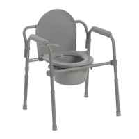 Drive Medical Adjustable Height Folding Steel Commode