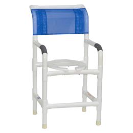 MJM International PVC Shower Commode Chair (18 inch Width)