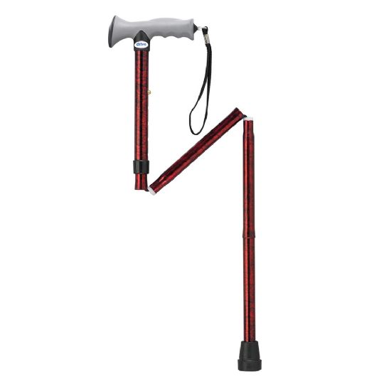 Drive Medical Aluminum Height Adjustable Folding Cane with Gel Grip Handle