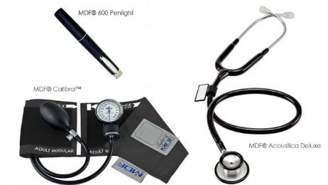 MDF Calibra Pocket Aneroid Sphygmomanometer, Stethoscope, and Penlight Bundle
