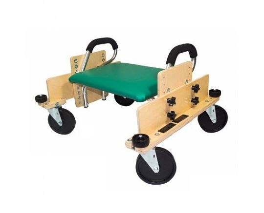 This board allows the user to exercise their legs by pushing or pulling, using their legs, in order to propel themselves.