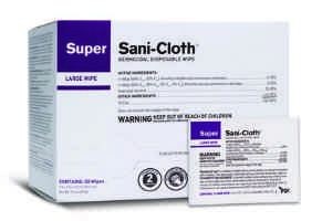 Super Sani-Cloth Germicidal Disposable Cloth Wipes, Case of 500