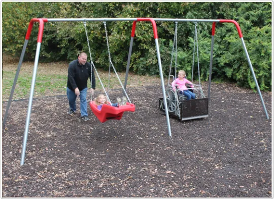 Two Bay Ada Compliant Wheelchair Swing Set With Swings Two Bay Ada Compliant Wheelchair Swing Set With Swings
