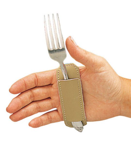 ADL Universal Eating Utensil Cuff show with fork