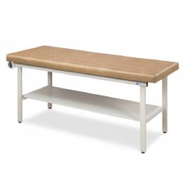 Flat Top Straight Line Treatment Table with Full Shelf