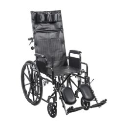 Drive Medical Silver Sport Full Reclining Single Axle Wheelchair with Swing-Away Elevating Leg Rests